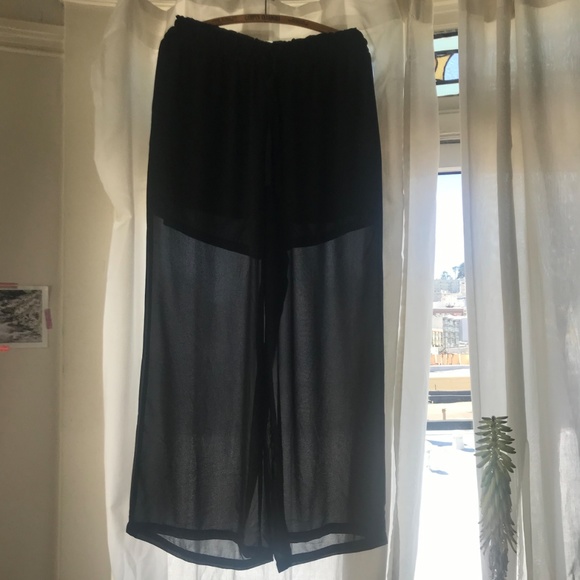 ASOS || MONKI SEMI-SHEER WIDE LEG PANTS - Picture 2 of 4
